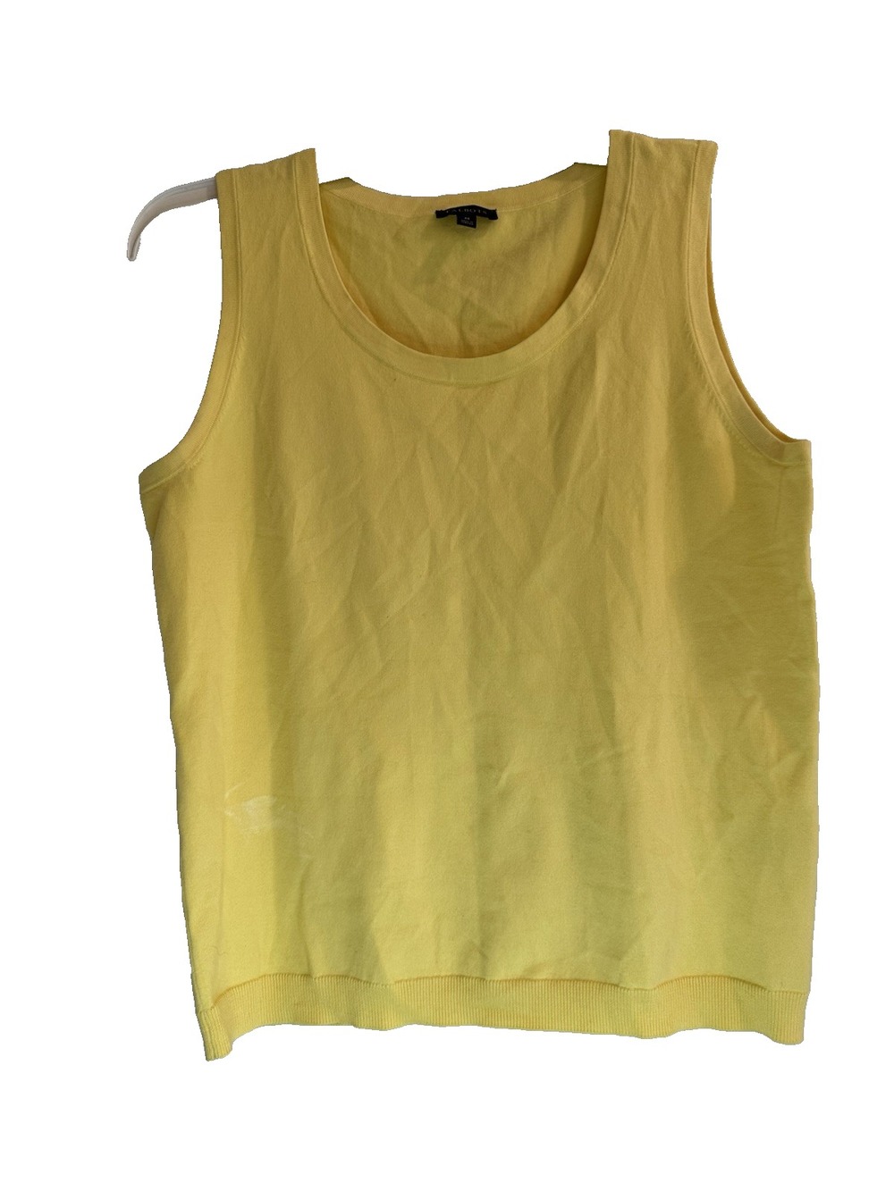 TALBOTS Tencel Lyocell Blend Sweater Vest Fine Knit Yellow Women Size Medium